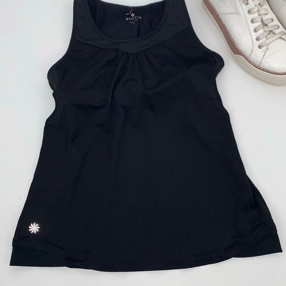 Athleta Small Black Gel Mesh Supercharged 2-in-1‎ Shelf Bra Tank Top Small Black - Picture 5 of 16